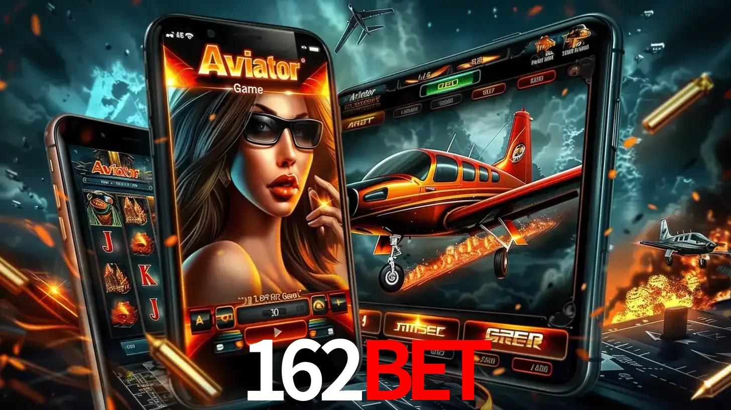 O popular jogo de apostas Aviator exibido em vários celulares e tablets, mostrando a interface emocionante e a ação de voo disponíveis para jogar agora no 162BET.