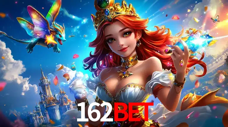 A princesa de um reino de fantasia mágico, com seu pequeno dragão, apresentando um mundo de prêmios encantados nos jogos de caça-níqueis do cassino 162BET.